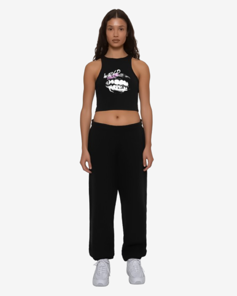 Black Grillz Logo Crop Top