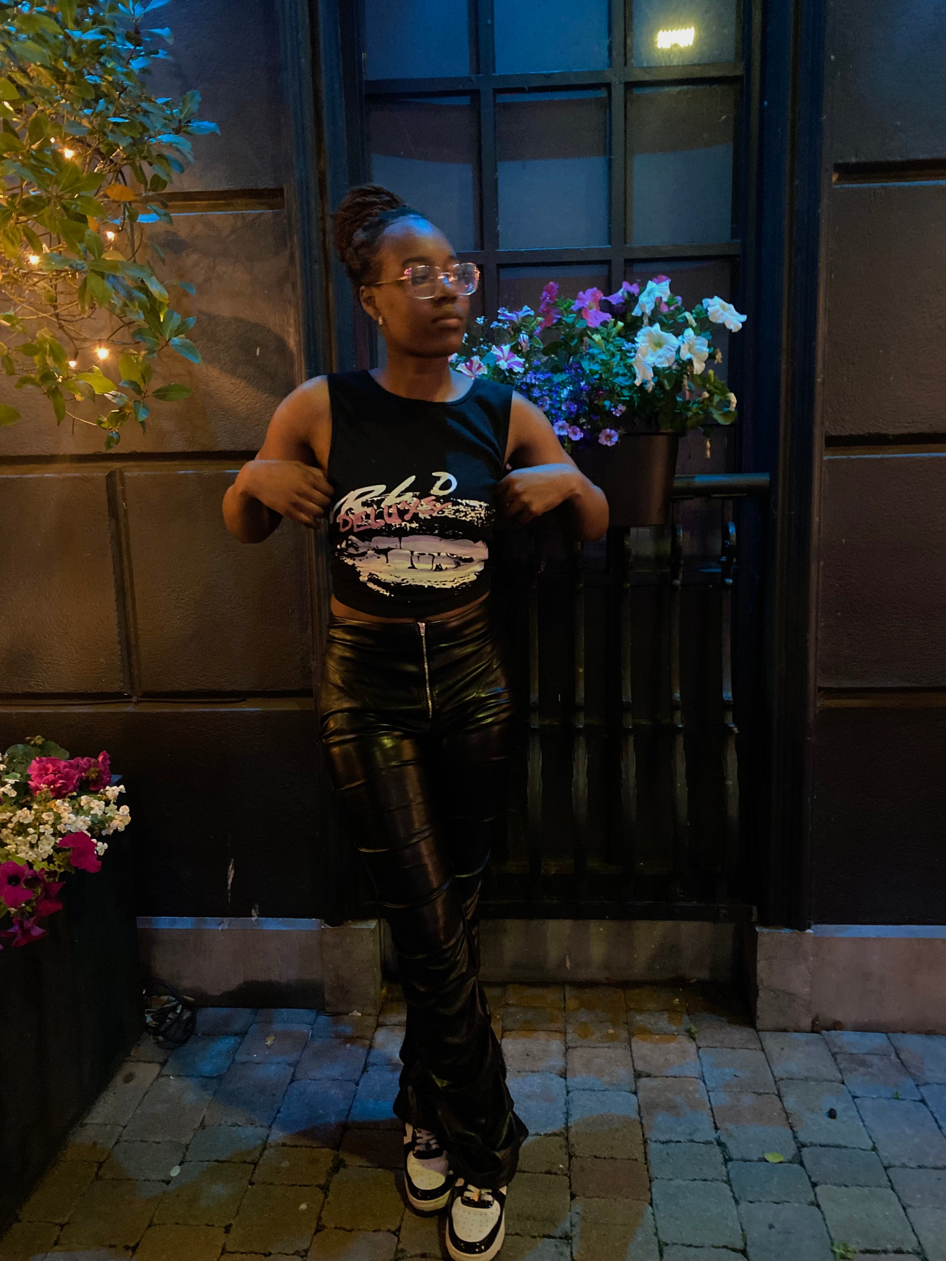 Black Grillz Logo Crop Top