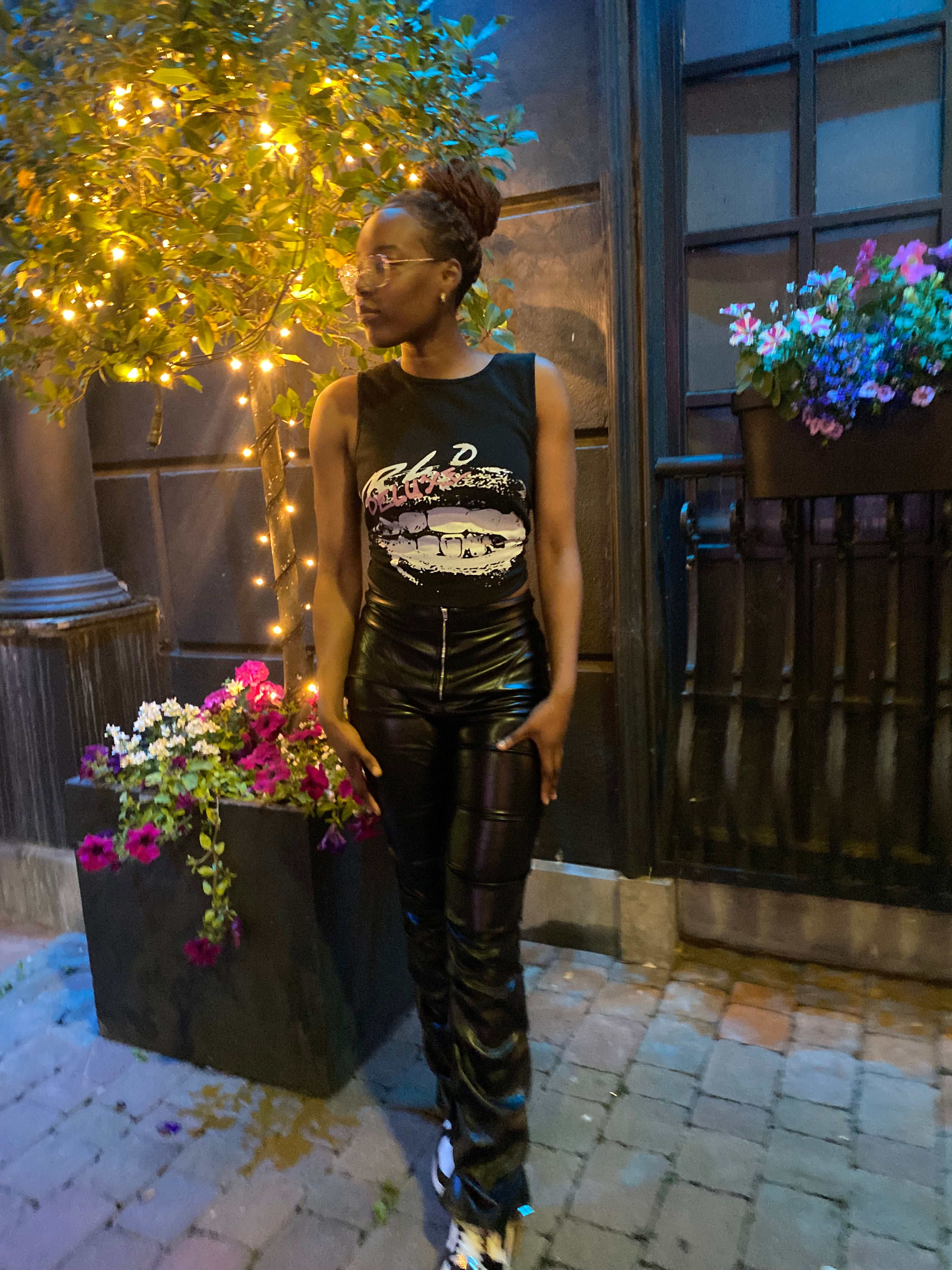 Black Grillz Logo Crop Top