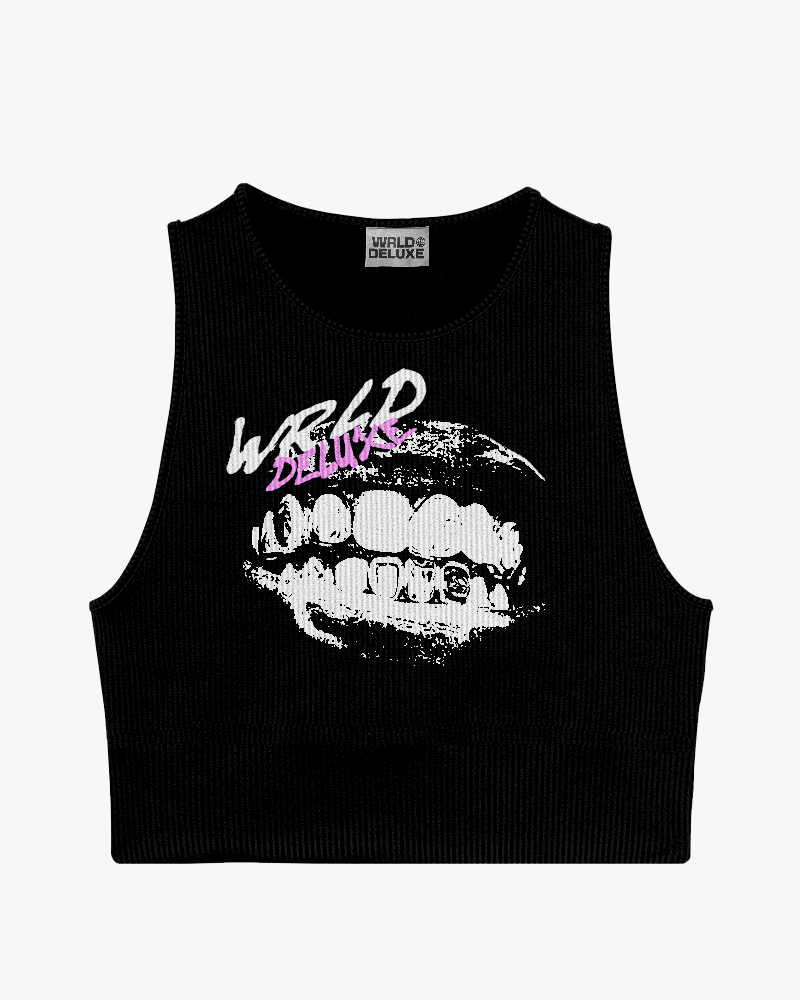 Black Grillz Logo Crop Top
